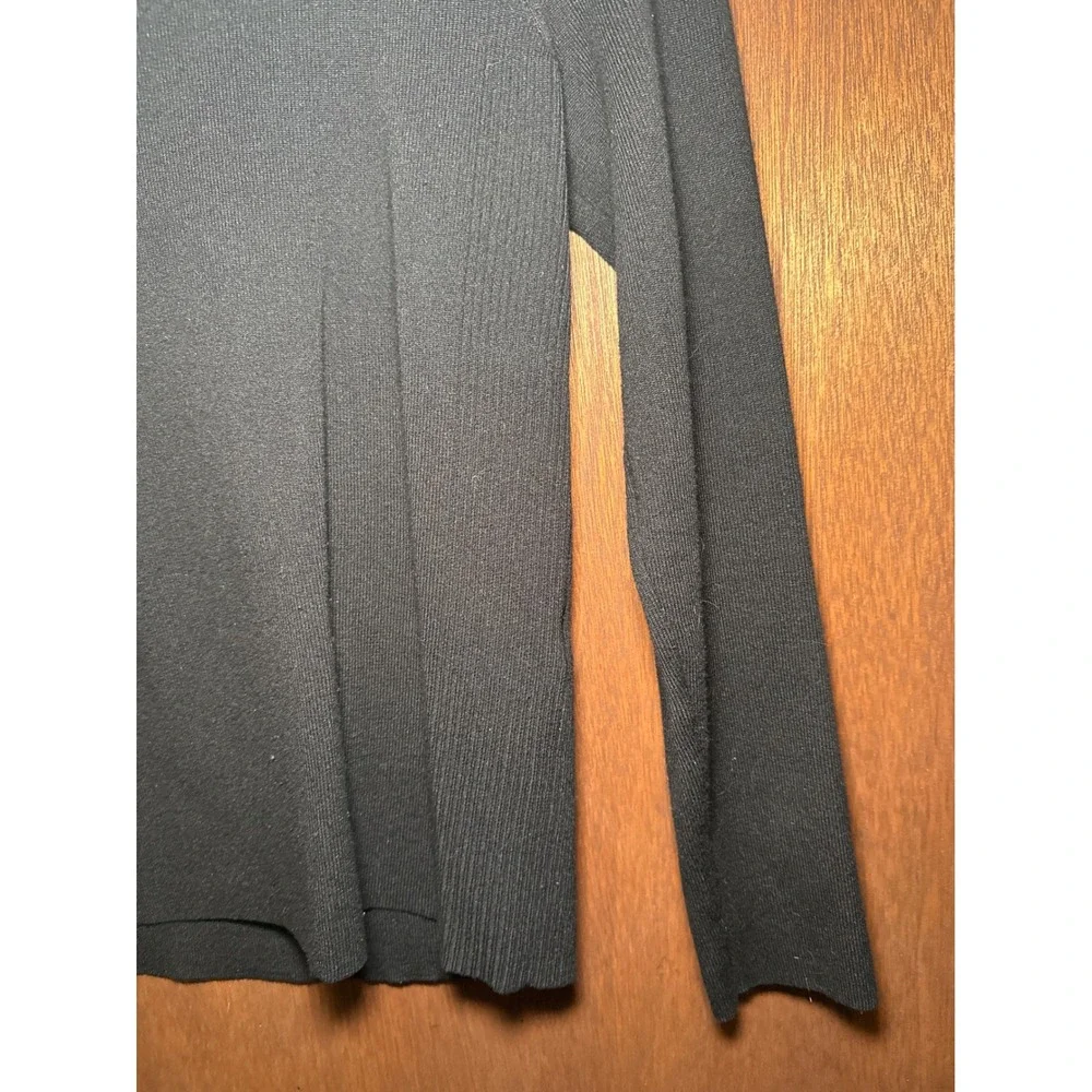 Chico's Black Ribbed Turtleneck Sweater Long Sleeve Rayon Blend Size 1 Medium